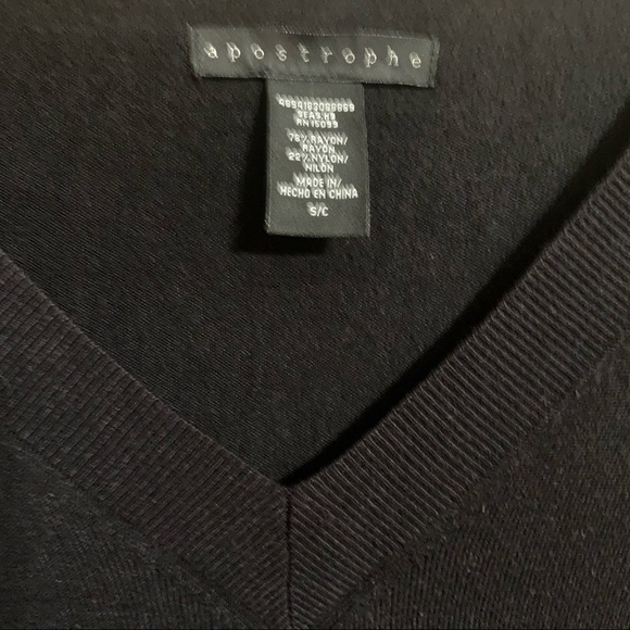 Apostrophe V Neck Light Weight Sweater S - Picture 2 of 4